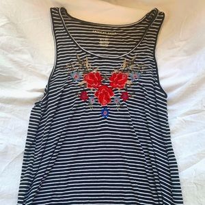 Black and white striped tank top